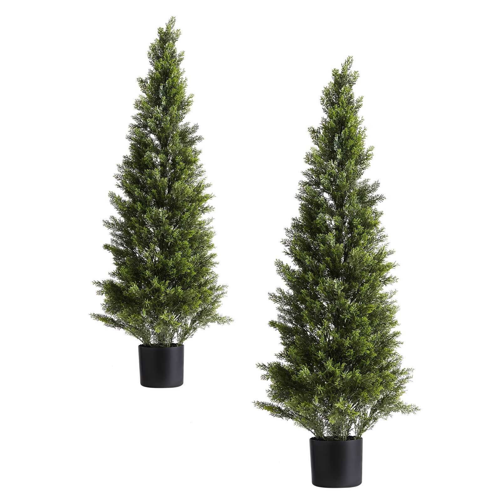 Artificial Topiary Cedar Trees, 48 Inch 2 Set Pine Shrubs Plants, Silk Tree Look Real, Easy Assembly For Decor Front Porch Outdoor Patio Garden Balcony Backyard Indoor Office_voghion.com